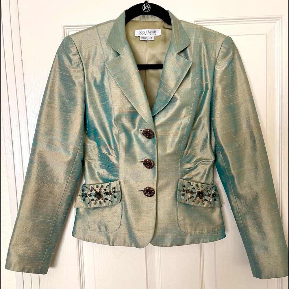 Kay Unger New York 100% silk jacket size 2